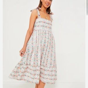 Tuckernuck Hyacinth House Lupine tie shoulder midi dress